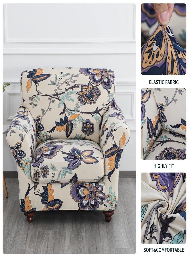 FORCHEER Armchair Slipcovers 2 Piece Printed Sofa Couch Covers with 1 Separate Cushion Couch Covers Washable Sofa Slipcover with Elastic Bottom for Living Room(Armchair, Styles 10) - Image 4