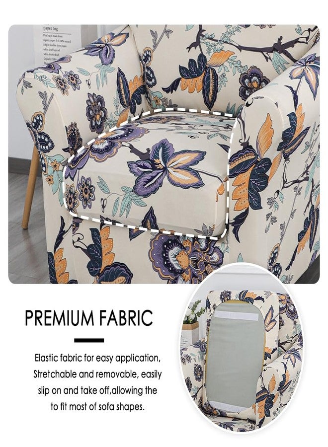 FORCHEER Armchair Slipcovers 2 Piece Printed Sofa Couch Covers with 1 Separate Cushion Couch Covers Washable Sofa Slipcover with Elastic Bottom for Living Room(Armchair, Styles 10) - Image 3
