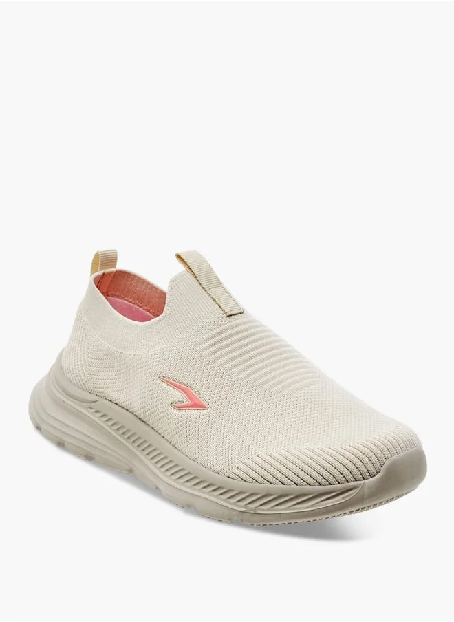 Dash Girls Textured Slip-On Sneakers with Pull Tab