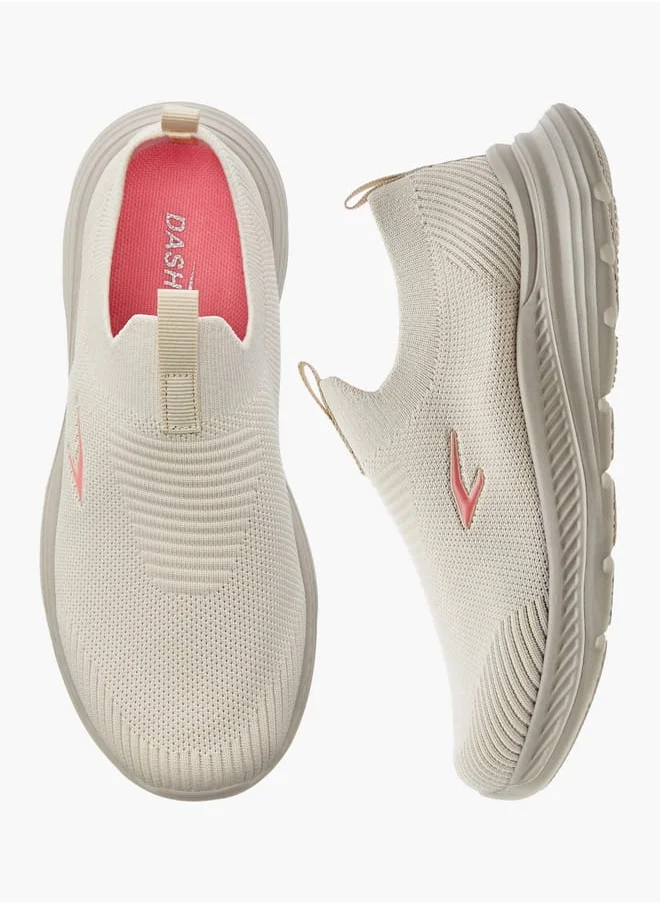 Dash Girls Textured Slip-On Sneakers with Pull Tab