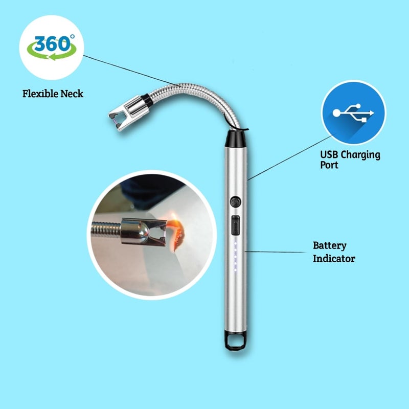 Generic Rechargeable Electric Lighter & Glass Oil Dispenser Bottle | USB Plasma Arc Lighter – Windproof, Flameless, No Gas | Leak-Proof Kitchen Oil Pourer for Cooking, BBQ, Candle, and Gas Stove  - Image 3