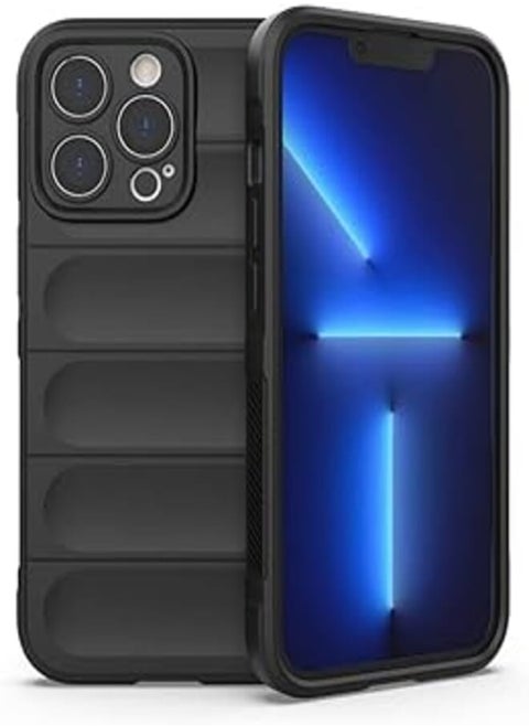 Bump Silicon TPU Shild Case Microfiber Lining with Camera Protection For Apple iPhone 13 Pro 6.1 Inch (Black)