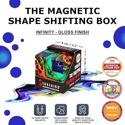 Shashibo DODECA Shape Shifting Box STEM Fidget Toy with Ultra Strong Magnets Sensory Puzzle Cube Transforms Into 100 Shapes Easter Basket Stuffers Gift for Kids Teens and Adults Infinity - Image 5