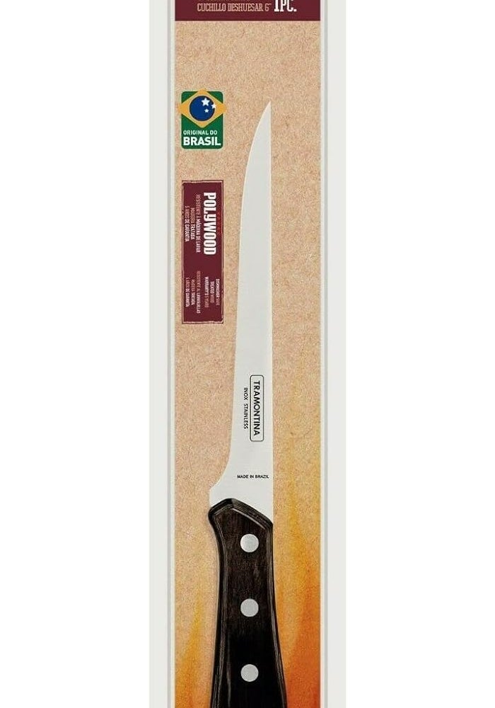 Tramontina 6-Inch Boning Knife with Stainless Steel Blade and Polywood Handle - Image 1