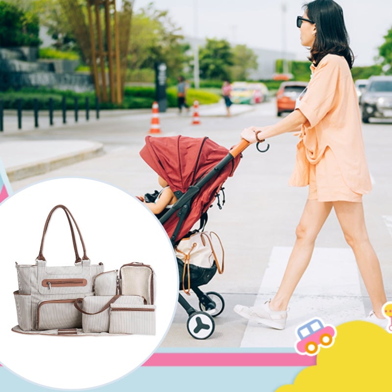Large-capacity mother and baby diaper tote bag (including 7 hanging bags) - Image 5