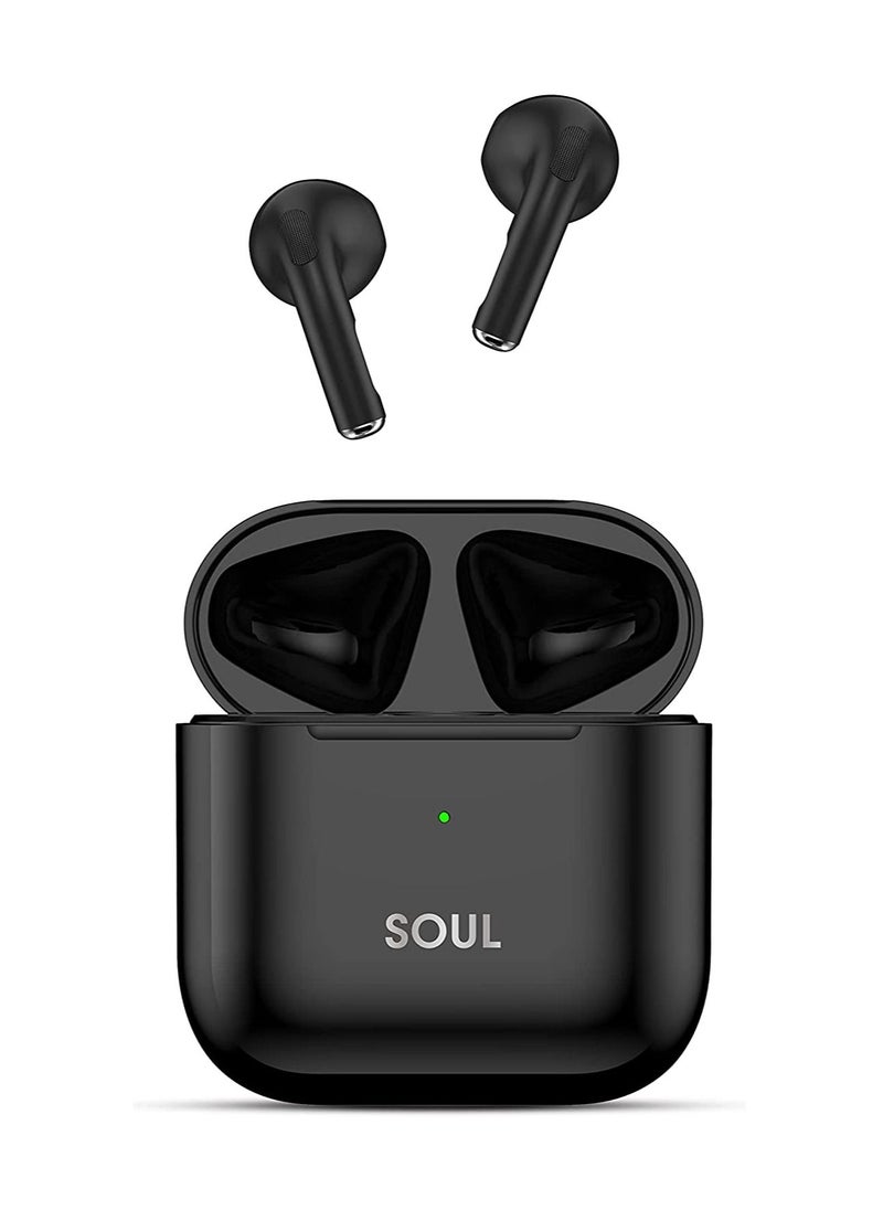 إكسيل - سماعات أذن Xcell Soul 11 ​​صغيرة الحجم مع 5 ساعات من وقت التشغيل والتحدث و 100 ساعة في وضع الاستعداد متوافقة مع معظم أجهزة Android / iOS / Harmony OS (أسود) - Image 1