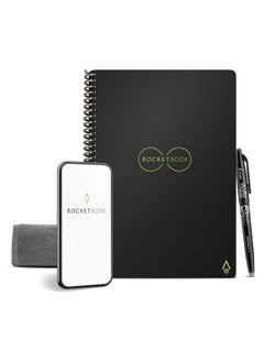 Smart Reusable Notebook – Executive Size (6" x 8.8") – Infinity Black – 36 Dot-Grid Pages, Includes Pilot FriXion Pen & Microfiber Cloth, Cloud-Connected, Eco-Friendly