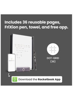 Rocketbook Smart Reusable Notebook – Executive Size (6" x 8.8") – Infinity Black – 36 Dot-Grid Pages, Includes Pilot FriXion Pen & Microfiber Cloth, Cloud-Connected, Eco-Friendly  - Image 4