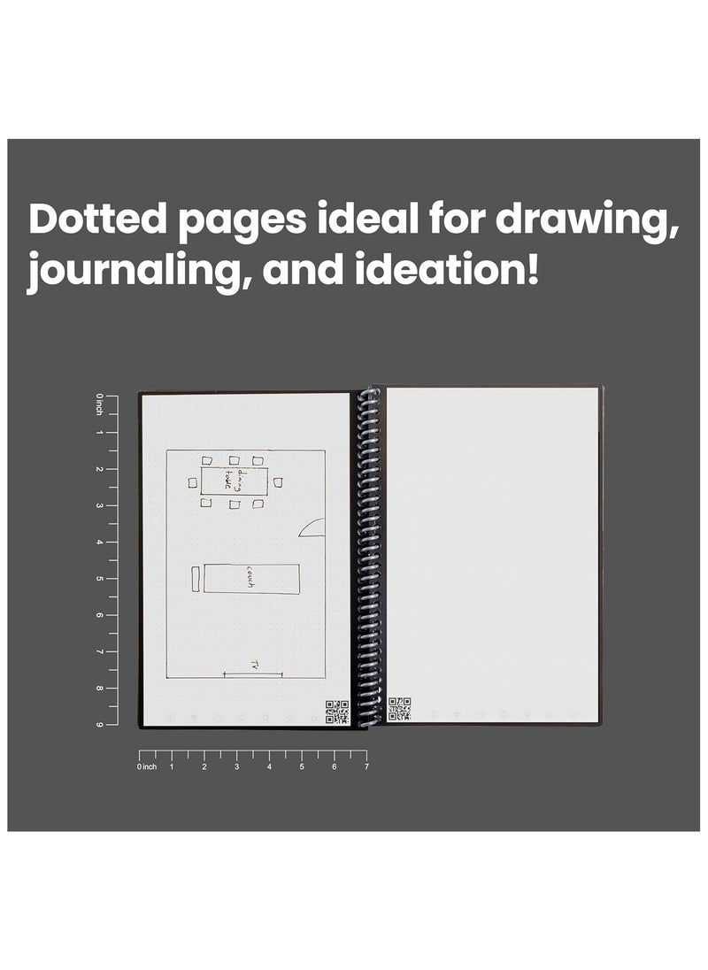 Rocketbook - Smart Reusable Notebook – Executive Size (6" x 8.8") – Infinity Black – 36 Dot-Grid Pages, Includes Pilot FriXion Pen & Microfiber Cloth, Cloud-Connected, Eco-Friendly - Image 1