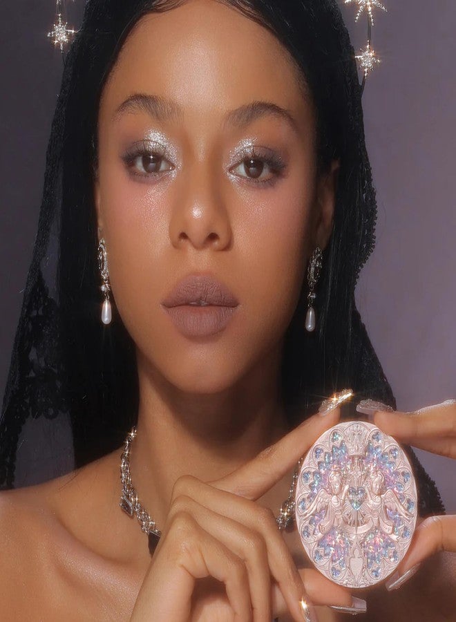 Flower Knows هايلايتر مزخرف من فلاور نوز ليتل أنجل - مسحوق هايلايتر لؤلؤي وردي، توهج وردي حالمي، يدوم طويلاً، لمسة ناعمة خفيفة، لمسة مخملية ناعمة (L01 حكاية إيروس) - Image 5