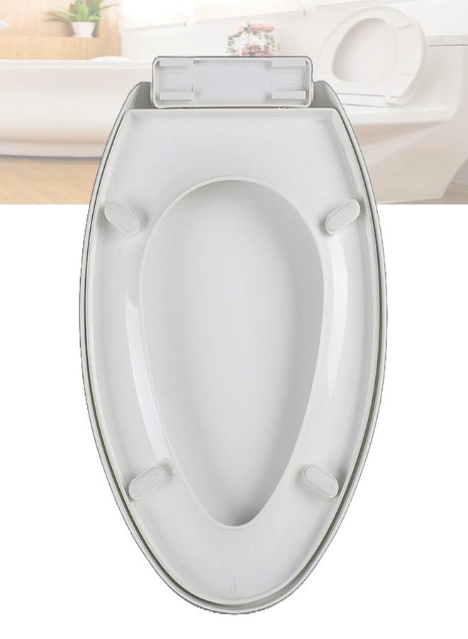 MLD Quiet-Close Plastic Toilet Seat Cover Oval | PVC Toilet Seat Cover | Commode seat Cover | Sleek Design Hydraulic Soft Closing | fit all brand Commode HOVL4057 (Color-White,Plastic) - Image 1