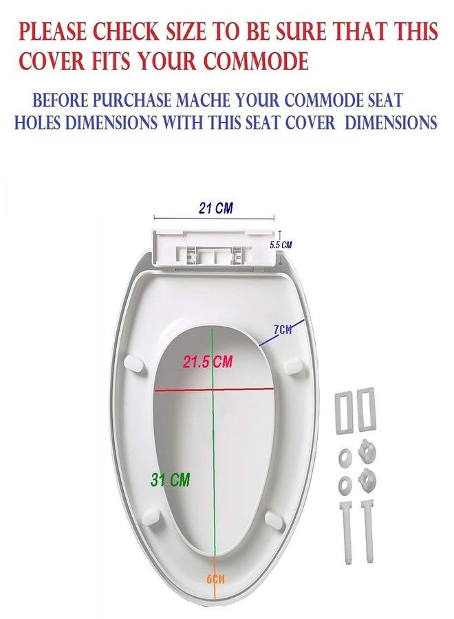 MLD Quiet-Close Plastic Toilet Seat Cover Oval | PVC Toilet Seat Cover | Commode seat Cover | Sleek Design Hydraulic Soft Closing | fit all brand Commode HOVL4057 (Color-White,Plastic) - Image 3