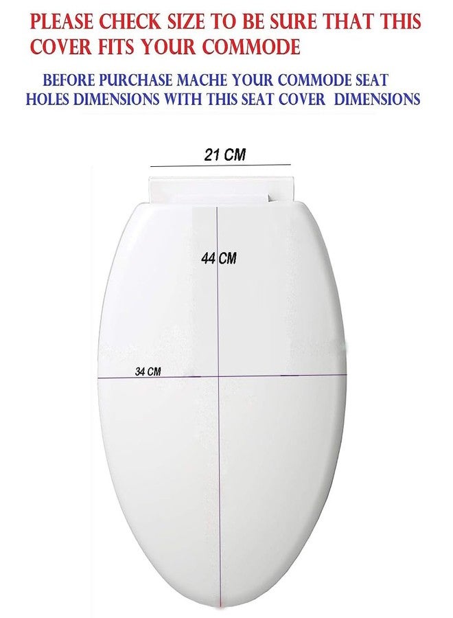 MLD Quiet-Close Plastic Toilet Seat Cover Oval | PVC Toilet Seat Cover | Commode seat Cover | Sleek Design Hydraulic Soft Closing | fit all brand Commode HOVL4057 (Color-White,Plastic) - Image 2