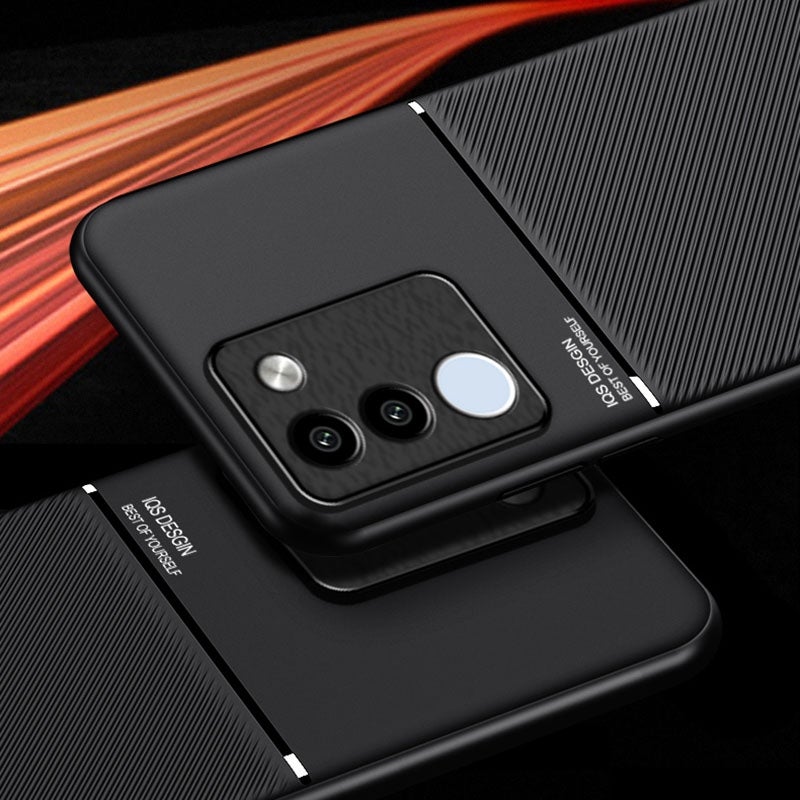 HuHa Case Cover For vivo V29e Global Classic Tilt Strip Grain Magnetic PC Hybrid TPU Phone Case(Green) - Image 2