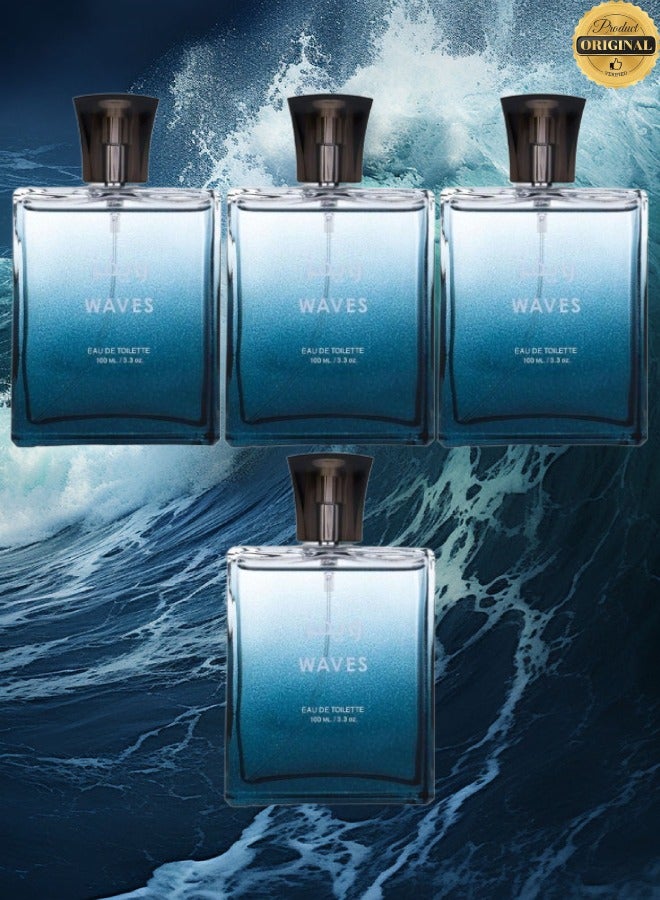 Waves 4 Pieces Waves Perfume 100ML - Image 1
