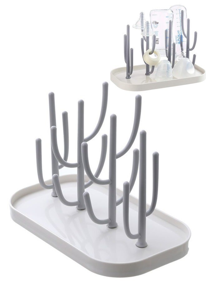 رف تجفيف زجاجات إرضاع الأطفال القابل للفصل، رف تجفيف زجاجات الرضاعة القائم الموفر للمساحة - Image 1