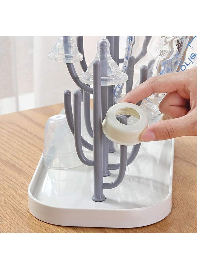 رف تجفيف زجاجات إرضاع الأطفال القابل للفصل، رف تجفيف زجاجات الرضاعة القائم الموفر للمساحة - Image 4