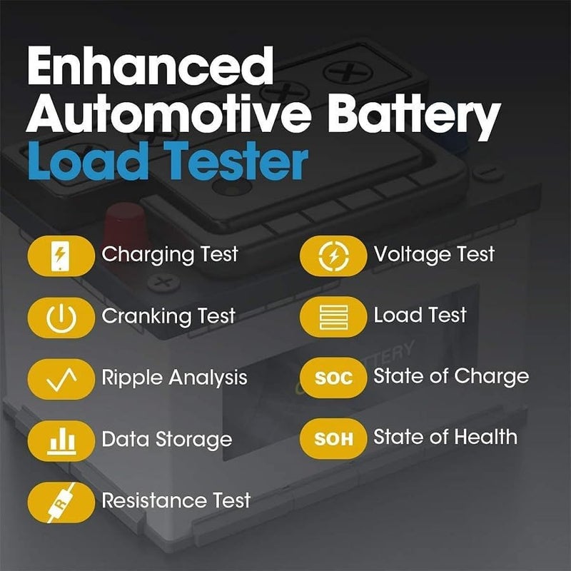 توب دون جهاز فحص بطاريات السيارات TOPDON BT100، بجهد 12V، يقوم بفحص البطاريات واختبار أداء نظام الشحن، ويناسب ال - Image 5
