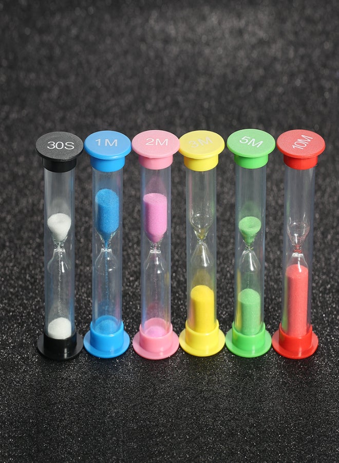 6pcs Sand Timer Colorful Sandglass Hourglass Timer for Kitchen Office Game Timer 30sec / 1min / 2mins / 3mins / 5mins / 10mins  - Image 4