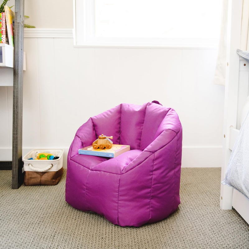 Big Joe Milano Child-Sized Bean Bag Chair for Kids Bedroom and Reading Nook, Pink Passion, Durable Easy-Clean Polyester Nylon Blend, Refillable - Image 4