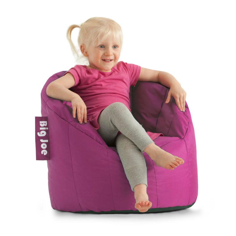 Big Joe Milano Child-Sized Bean Bag Chair for Kids Bedroom and Reading Nook, Pink Passion, Durable Easy-Clean Polyester Nylon Blend, Refillable - Image 1
