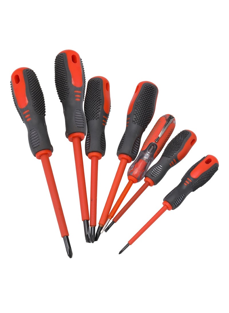 LAWAZIM Screwdriver Set - 7-Piece - Includes Precision and Standard Screwdrivers with Non-Slip Handles and Mixed Shaft Lengths – Ideal for Electronics, Home Repair, and DIY Toolkits  - Image 2