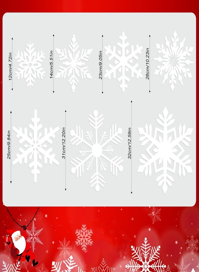 LOKIPA Christmas Window Clings, 4 Sheets Large Snowflake Window Clings Giant White Xmas Snowflake Stickers for Christmas Decorations - Image 4