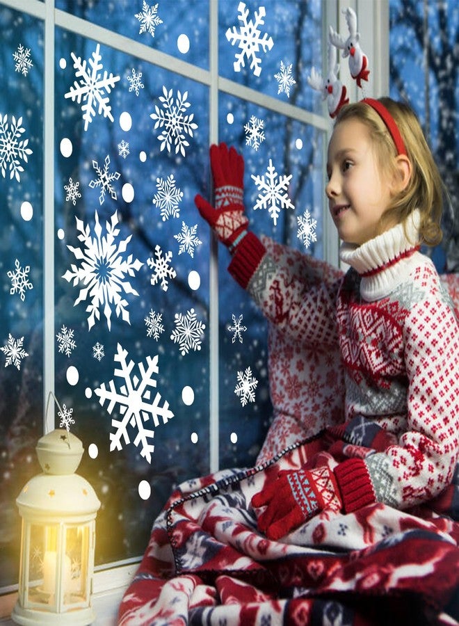 LOKIPA Christmas Window Clings, 4 Sheets Large Snowflake Window Clings Giant White Xmas Snowflake Stickers for Christmas Decorations - Image 5