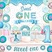 Balterever Sweet One Birthday Party Decorations Blue Doughnut Backdrop Banner Cake Topper Highchair Banner Donut Balloons for 1st Birthday Party Decorations for Boy - Image 4