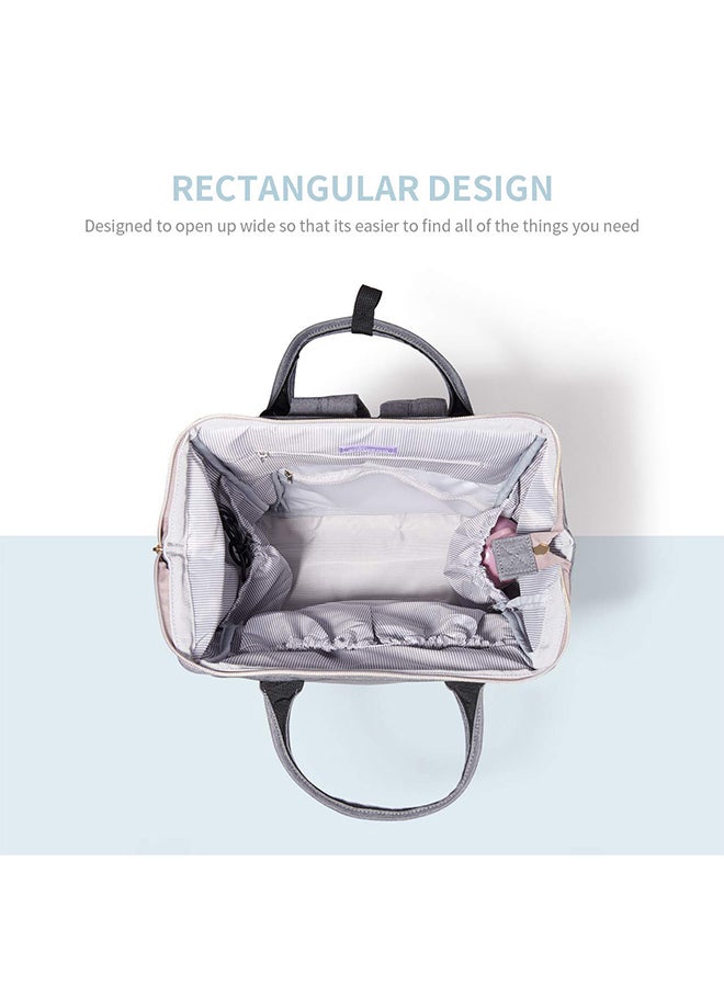 Loquat Multifunctional Large Capacity Baby Diaper Backpack With Waterproof Pocket And Zipper - Image 5