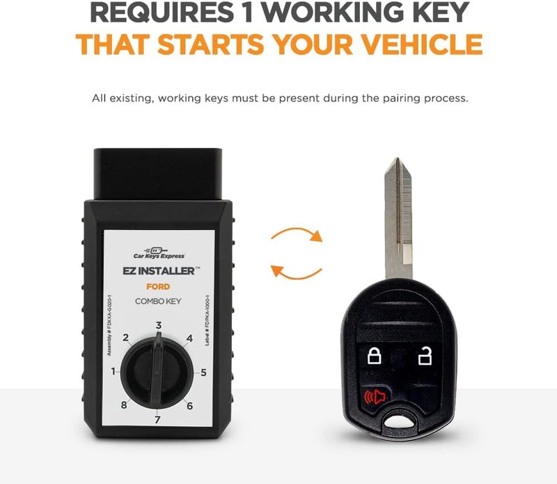 Car Keys Express مفتاح بسيط، جهاز تحكم عن بعد للمفتاح ومبرمج مفاتيح بأزرار 3، مجموعة استبدال المفتاح، مبرمج مفتاح بسيط لمركبات فورد، لينكولن، ميركوري، ومازدا المختارة - Image 4