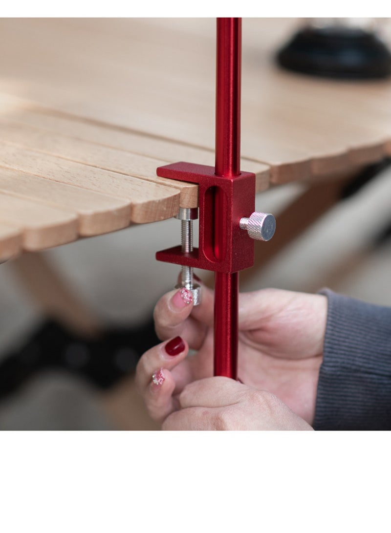 حامل فانوس أسود، حامل مصباح قابل للطي، أعمدة إضاءة للتخييم | حامل إضاءة محمول وخفيف الوزن مع مشبك للنزهات والمشي لمسافات طويلة وصيد الأسماك وحمل حقائب الظهر والسفر والشواء - Image 4