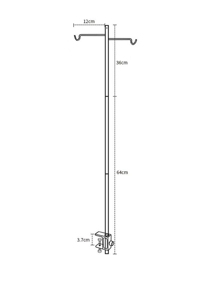 حامل فانوس أسود، حامل مصباح قابل للطي، أعمدة إضاءة للتخييم | حامل إضاءة محمول وخفيف الوزن مع مشبك للنزهات والمشي لمسافات طويلة وصيد الأسماك وحمل حقائب الظهر والسفر والشواء - Image 2
