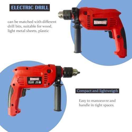 Inditrust Dumdaar Impact Drill Machine Set, 700W, 100% Copper Winding, 9pc Drill Bits for Wall/Wood/Metal, (RED) - Image 4