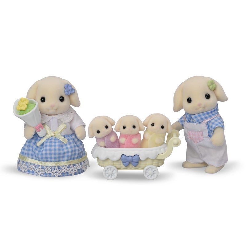 Calico Critters Flora Rabbit Family - Set of 5 Collectible Doll Figures for Children Ages 3+ - Image 1