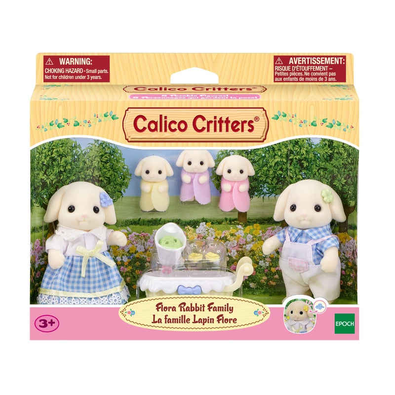 Calico Critters Flora Rabbit Family - Set of 5 Collectible Doll Figures for Children Ages 3+ - Image 2