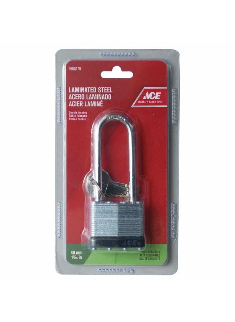 ACE Steel Laminated Long Shackle Padlock 4 cm 