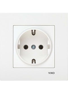 Viko Karre Grounded Socket + Frame White  - Image 1