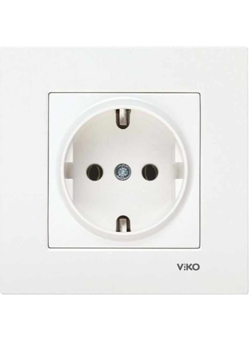 Viko Karre Grounded Socket + Frame White  - Image 2