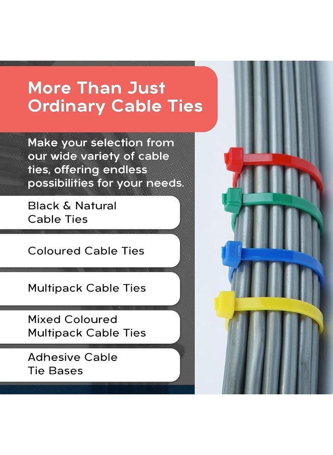 ECVV Self Locking Cable Ties | 245 x 3 mm 9.65" inch | 192 Pieces | Heat Resistant Cable Zip Ties | Self-Locking Cable Organizer | Anti - Slip Wire Organizer | For Indoor & Outdoor Use - Image 4