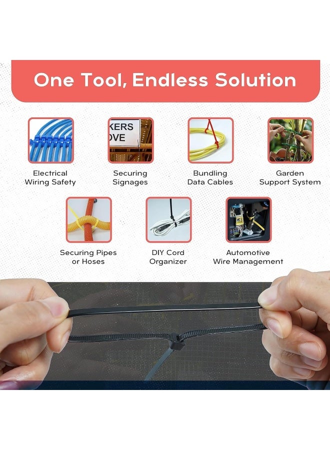 ECVV Self Locking Cable Ties | 245 x 3 mm 9.65" inch | 192 Pieces | Heat Resistant Cable Zip Ties | Self-Locking Cable Organizer | Anti - Slip Wire Organizer | For Indoor & Outdoor Use - Image 2
