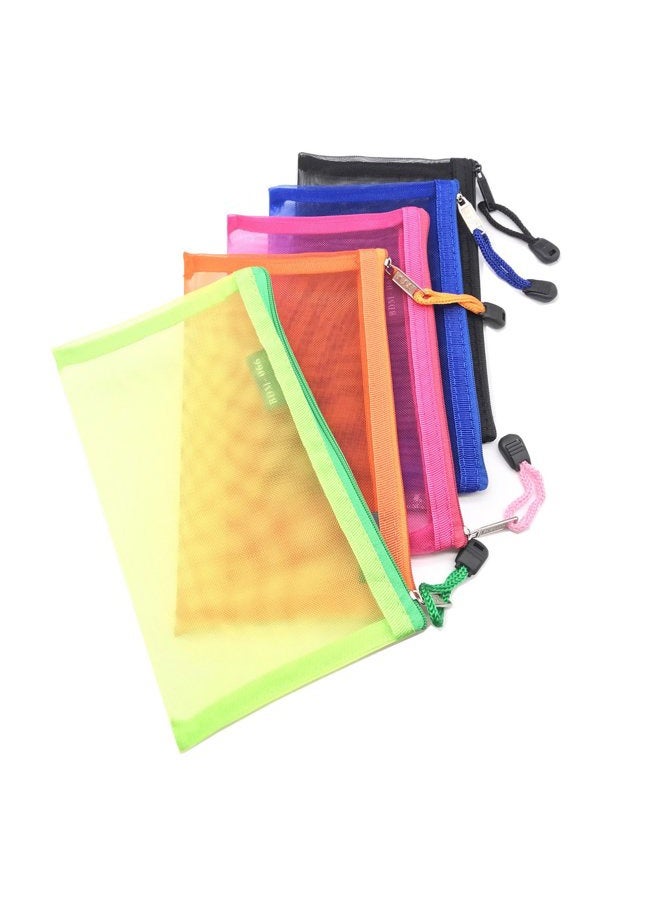 Outman Pack of 5 pcs Multipurpose Nylon Mesh Cosmetic Bag Makeup Travel Cases Pencil Case Travel Organizers - Image 1