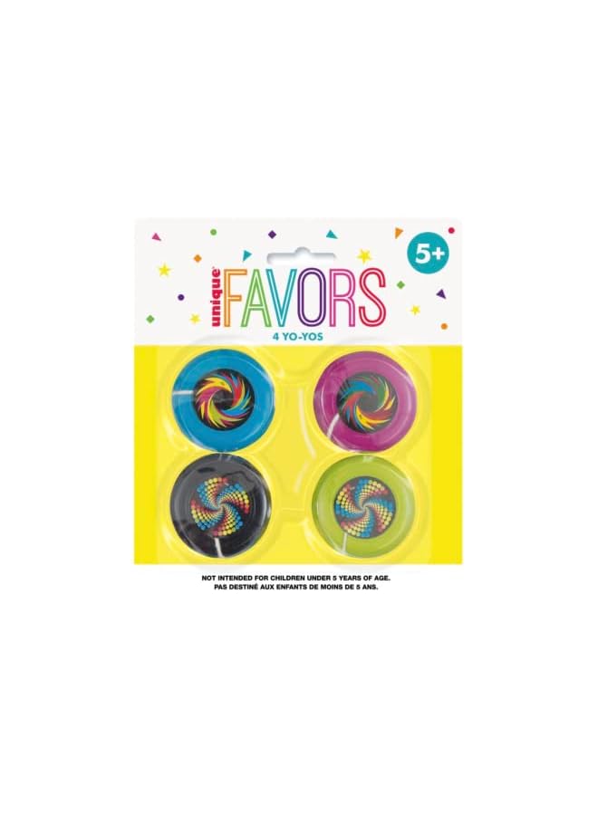 Unique Plastic Yoyo 4-Pieces, multicolor - Image 2