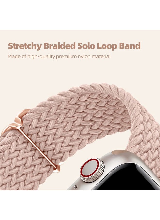 DAQIN - 4 Pack Braided Solo Loop Compatible with Apple Watch Band 38mm 40mm 41mm 42mm 44mm 45mm 46mm 49mm Women Men, Stretchy Nylon Elastic Sport Strap for iWatch Series 10 9 8 7 6 5 4 3 2 1 SE Ultra/Ultra 2 - Image 1