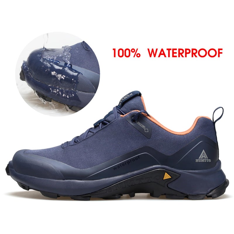 HUMTTO Men's All-Terrain Waterproof Hiking Shoes Lightweight Breathable Trekking Trails Shoes Anti Slip Outdoor Shoes 11 Navy Blue - Image 4