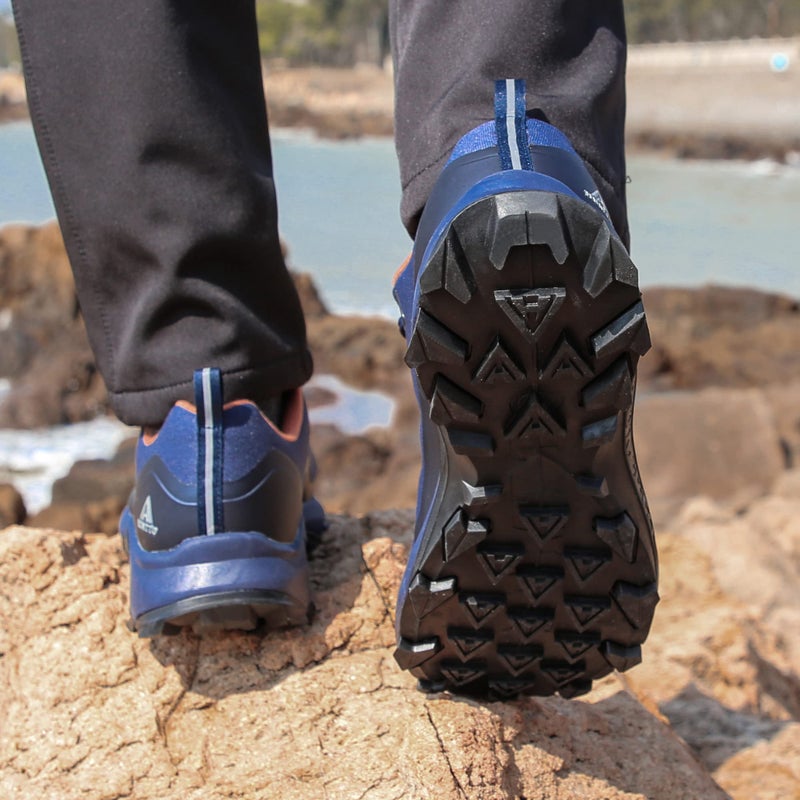 HUMTTO Men's All-Terrain Waterproof Hiking Shoes Lightweight Breathable Trekking Trails Shoes Anti Slip Outdoor Shoes 11 Navy Blue - Image 3