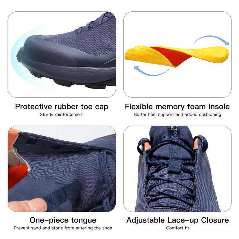HUMTTO Men's All-Terrain Waterproof Hiking Shoes Lightweight Breathable Trekking Trails Shoes Anti Slip Outdoor Shoes 11 Navy Blue - Image 5