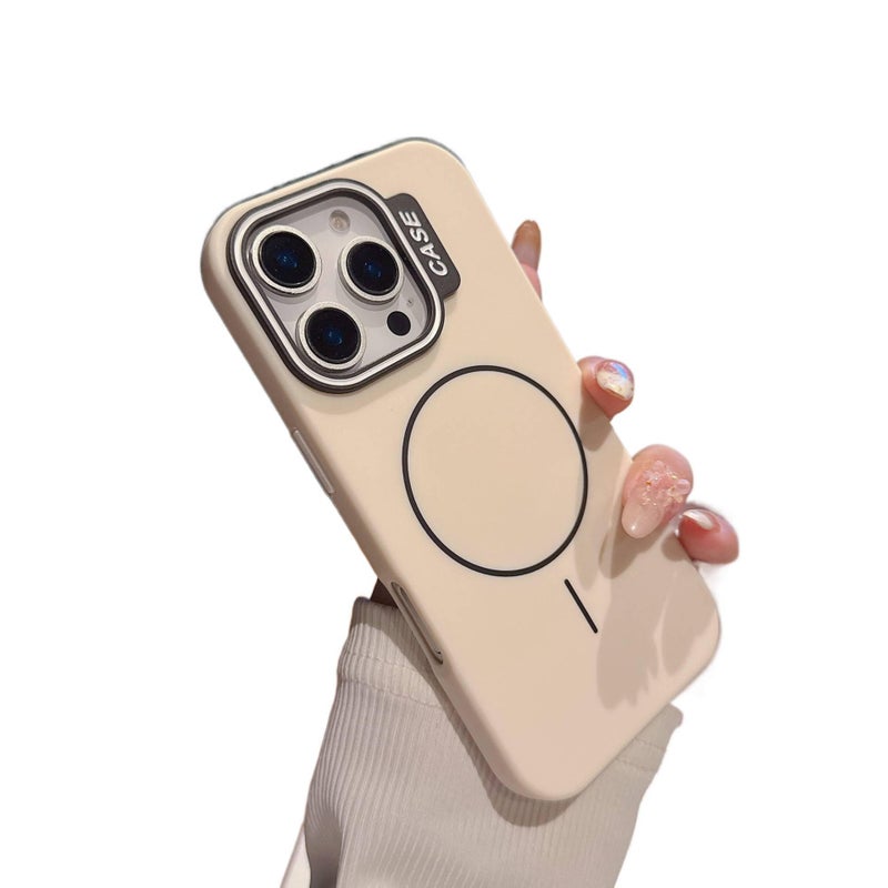 BB غطاء MagSafe بPC لـ iPhone 15 / 15 Plus / 15 Pro / 15 Pro Max مع حماية من السقوط ومغناطيس قوي مع مقاوم للصدمات مع ملمس ناعم مع ملمس غير لامع باللون Antique White مغناطيسي باللون ا. - Image 1