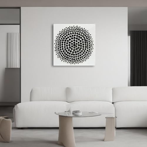 Limiyer Art Hand Painted Black and White Abstract Texture Art Oil Painting Modern Art Canvas Wall Art Deco 24x24 inches - Image 5