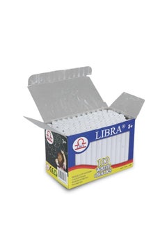 Libra Dustless White Chalks |Smooth Writting Calcium Chalks Non Brittle 100 Pieces Box  - Image 2